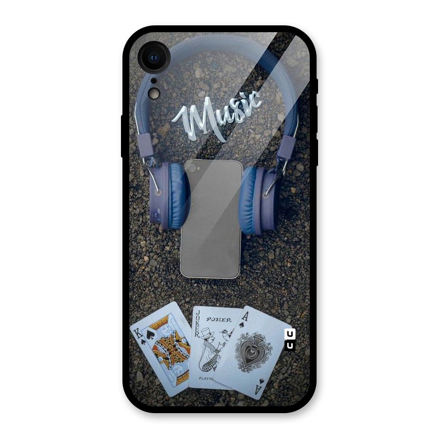 Music Power Cards Glass Back Case for iPhone XR