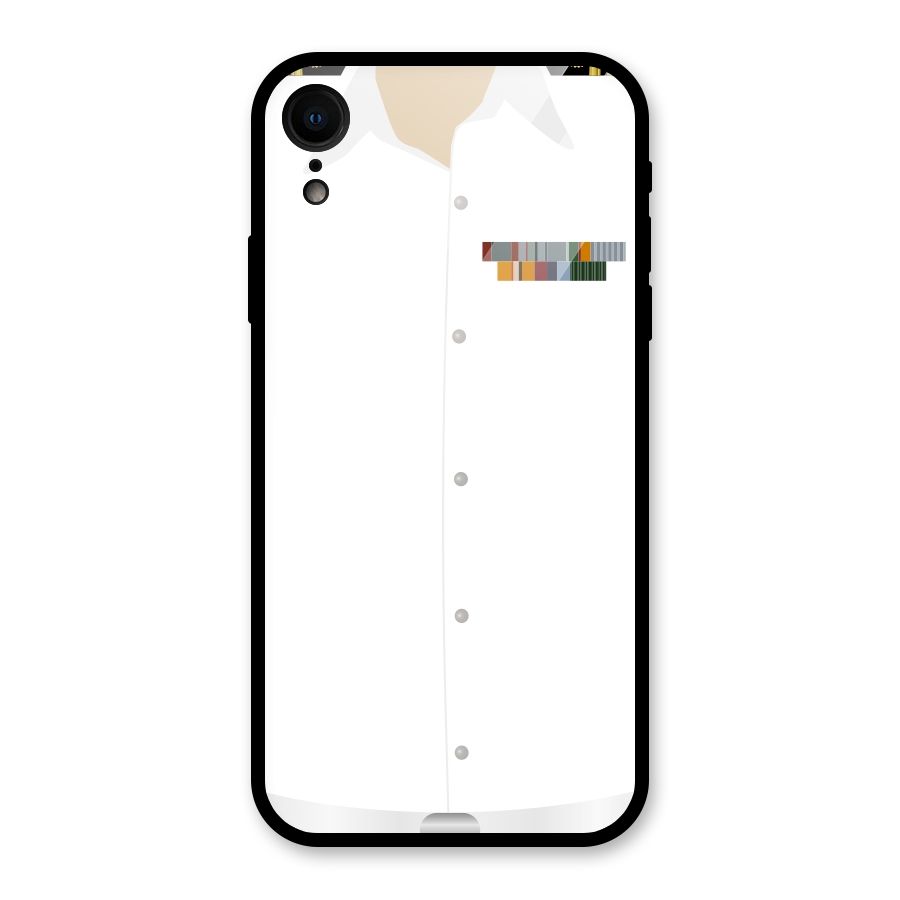 Navy Uniform Glass Back Case for iPhone XR