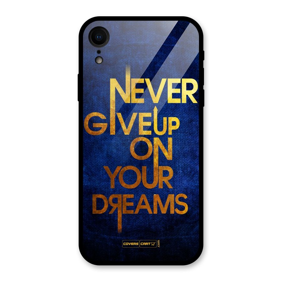 Never Give Up Glass Back Case for iPhone XR