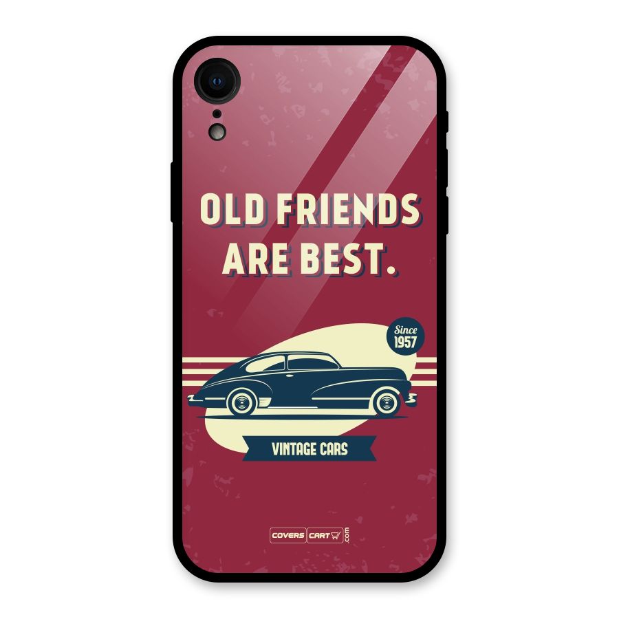 Old Friends Vintage Car Glass Back Case for iPhone XR