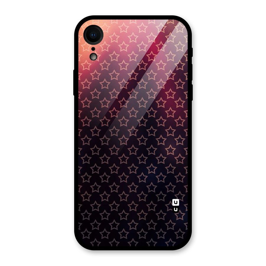 Ombre Stars Glass Back Case for iPhone XR
