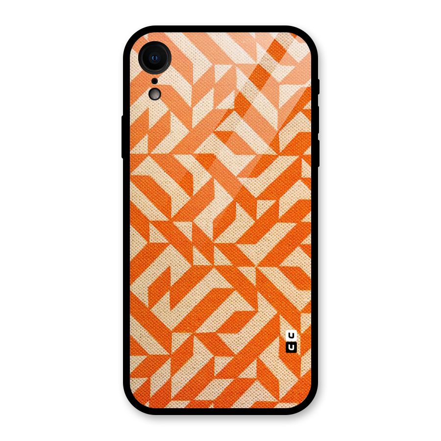 Orange Beige Pattern Glass Back Case for iPhone XR