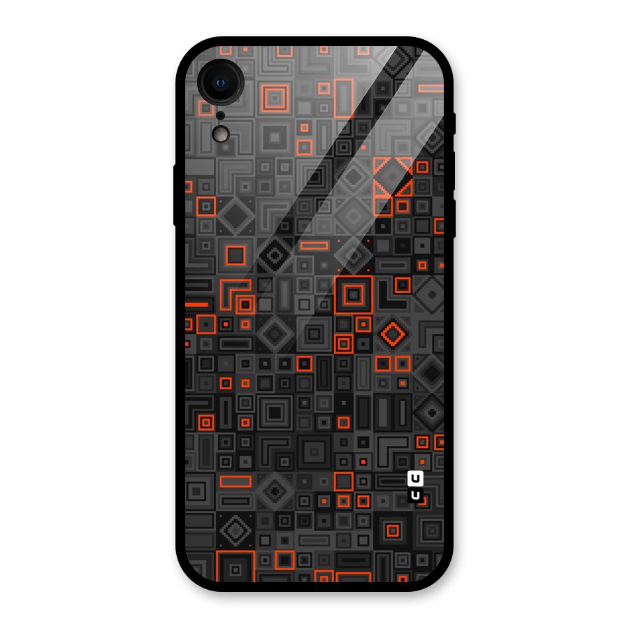 Orange Shapes Abstract Glass Back Case for iPhone XR