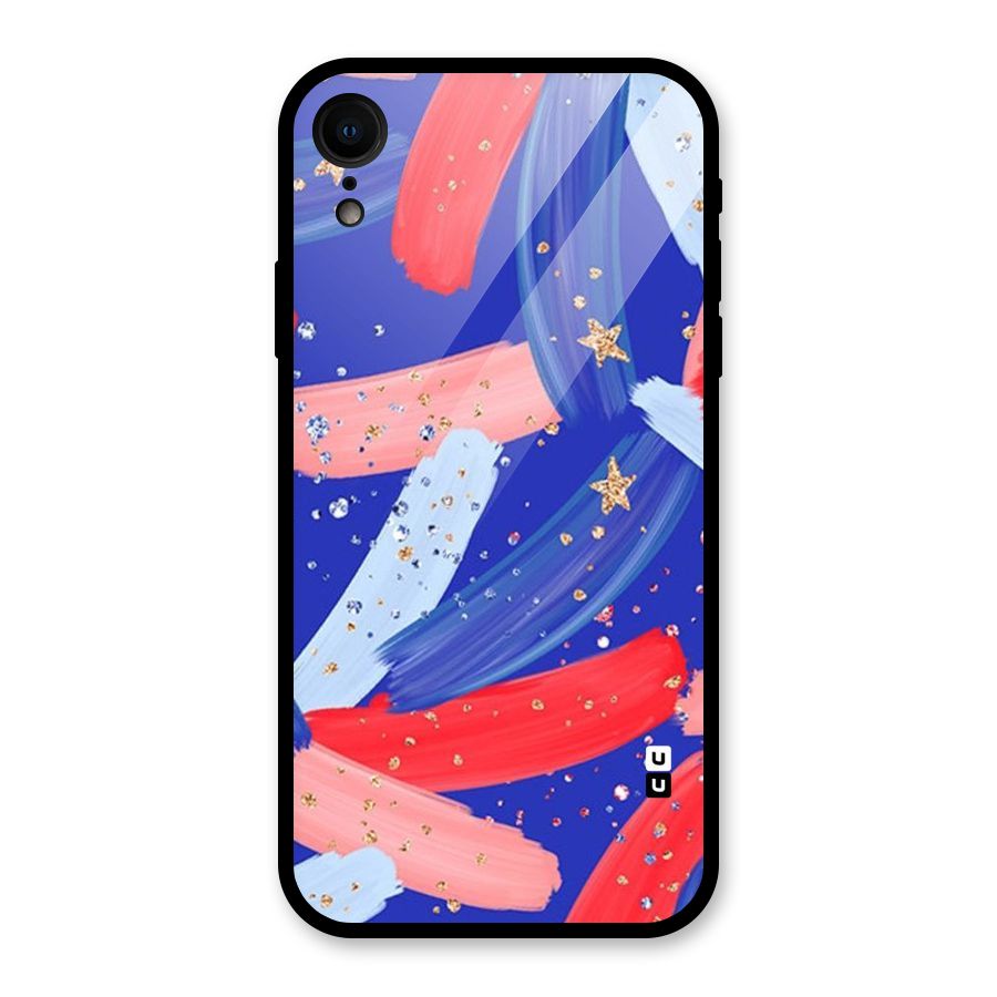 Paint Stars Glass Back Case for iPhone XR