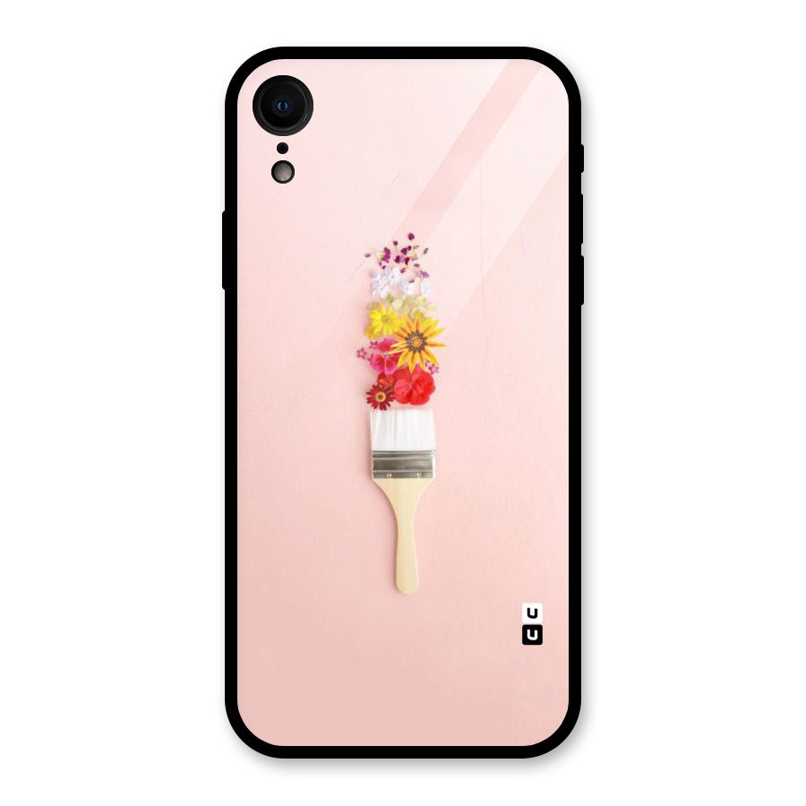 Painted Flowers Glass Back Case for iPhone XR