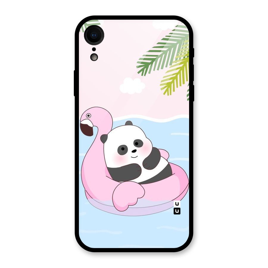 Panda Swim Glass Back Case for iPhone XR