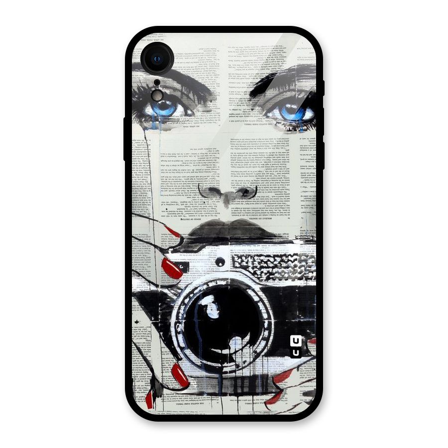 Paper Face Beauty Glass Back Case for iPhone XR