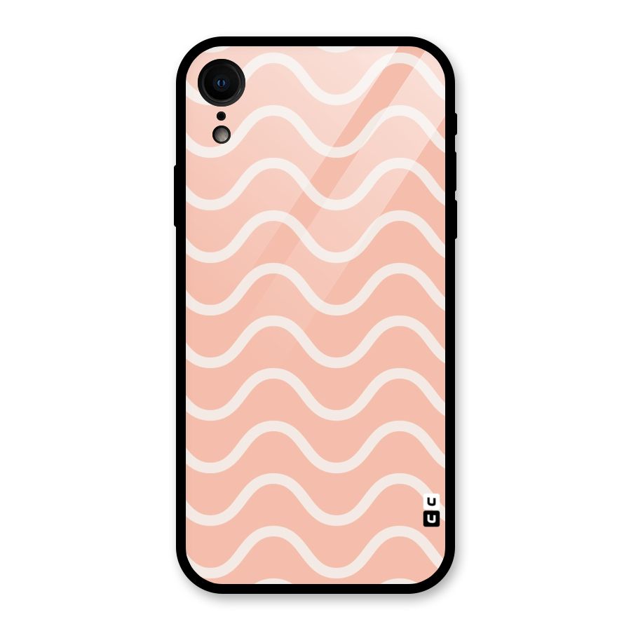 Pastel Peach Waves Glass Back Case for iPhone XR