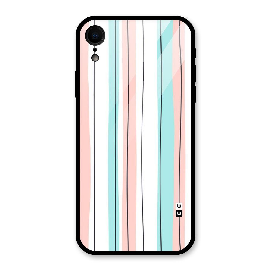 Pastel Tri Stripes Glass Back Case for iPhone XR