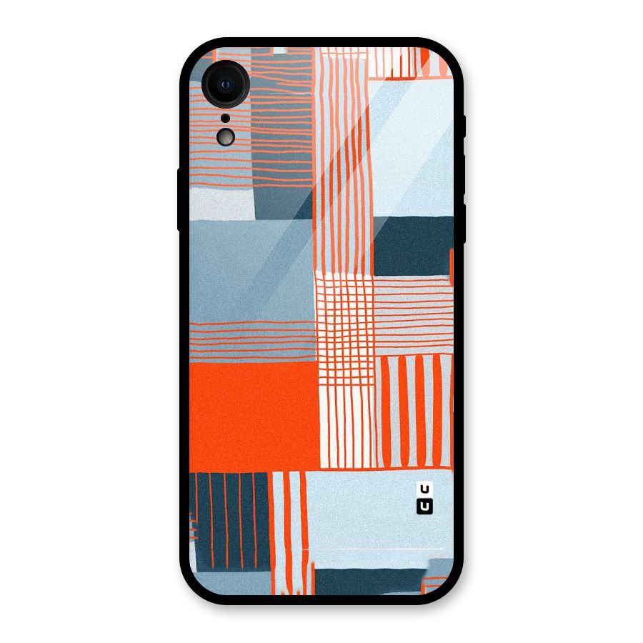 Pattern In Lines Glass Back Case for iPhone XR