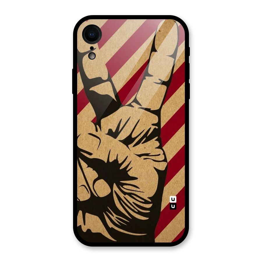 Peace Stripes Glass Back Case for iPhone XR