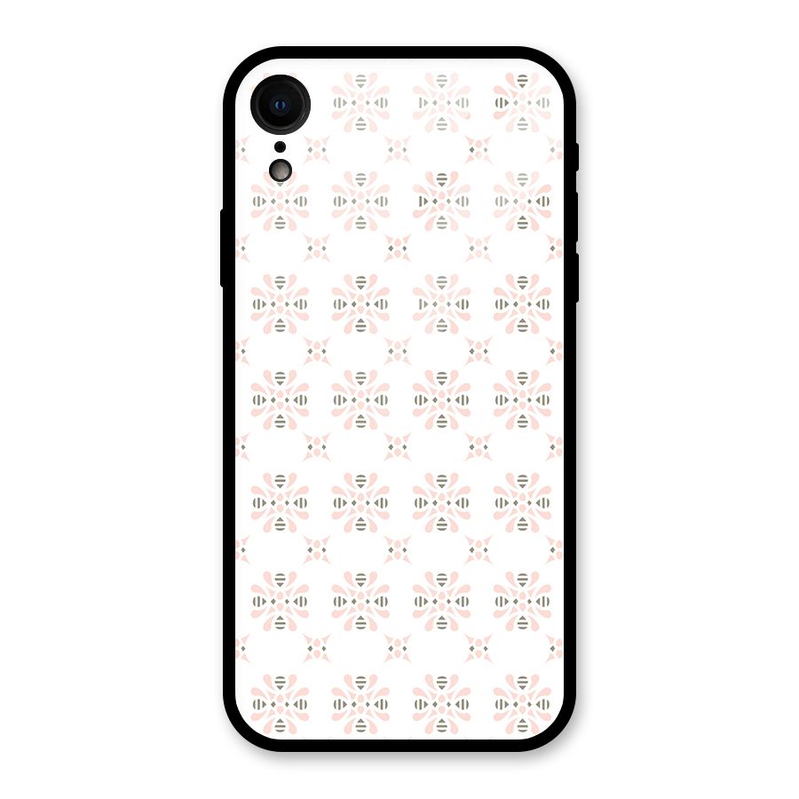 Pink Floral Pattern Glass Back Case for iPhone XR