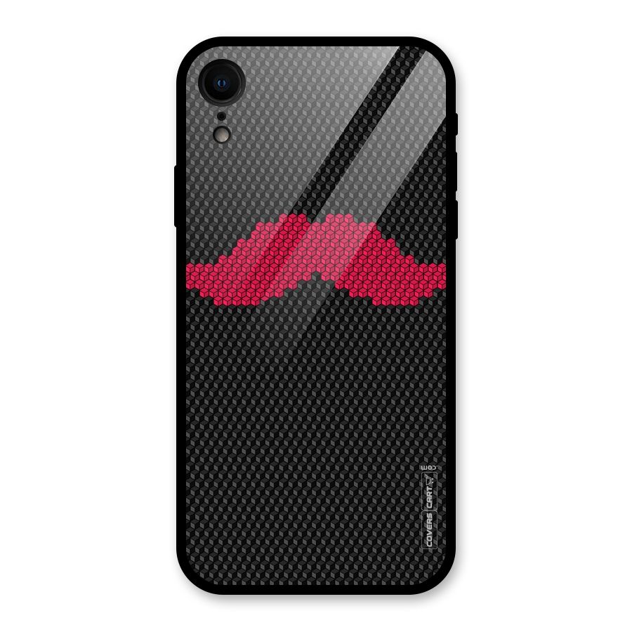 Pink Moustache Glass Back Case for iPhone XR