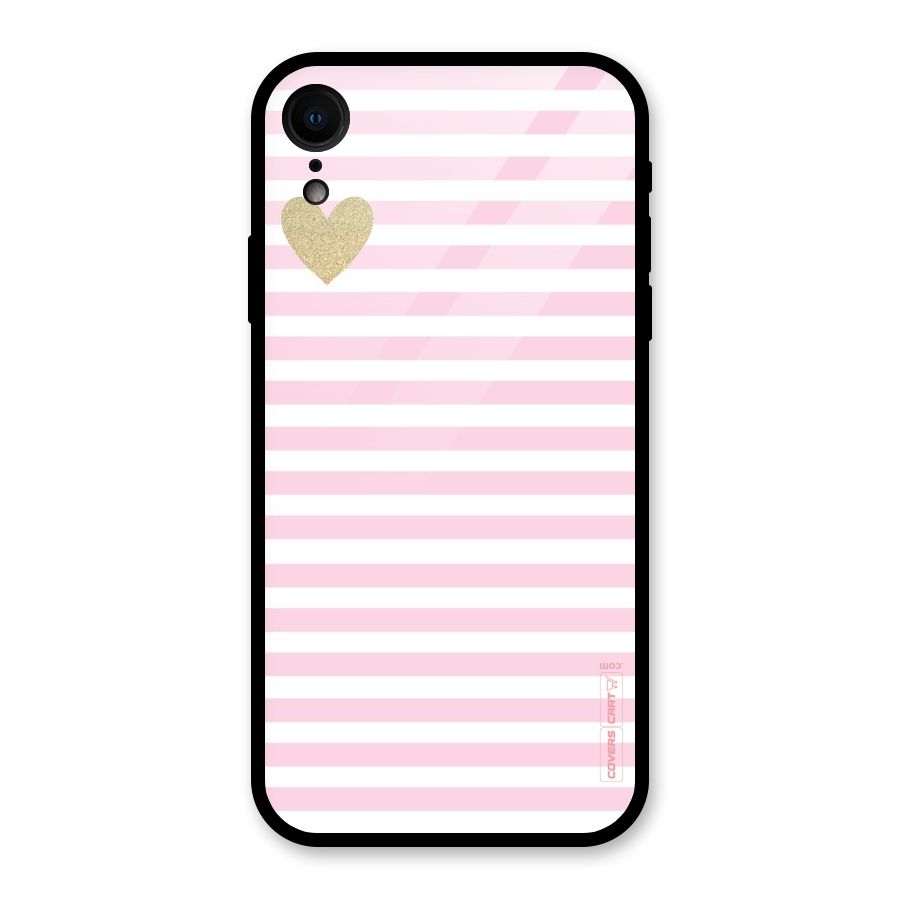 Pink Stripes Glass Back Case for iPhone XR