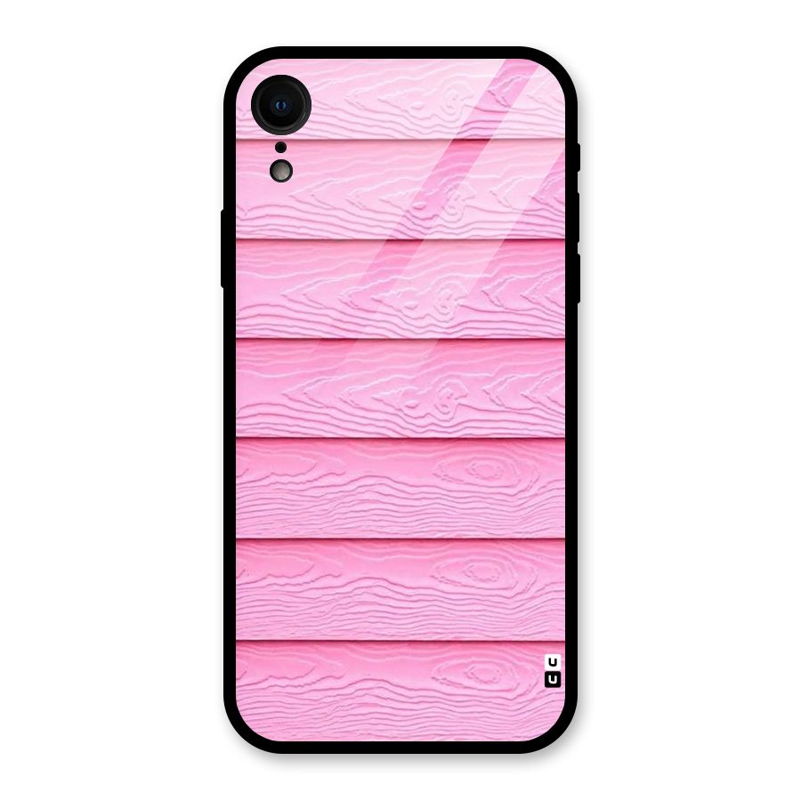 Pink Wood Glass Back Case for iPhone XR