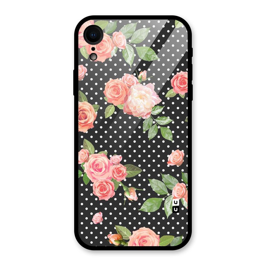 Polka Peach Glass Back Case for iPhone XR
