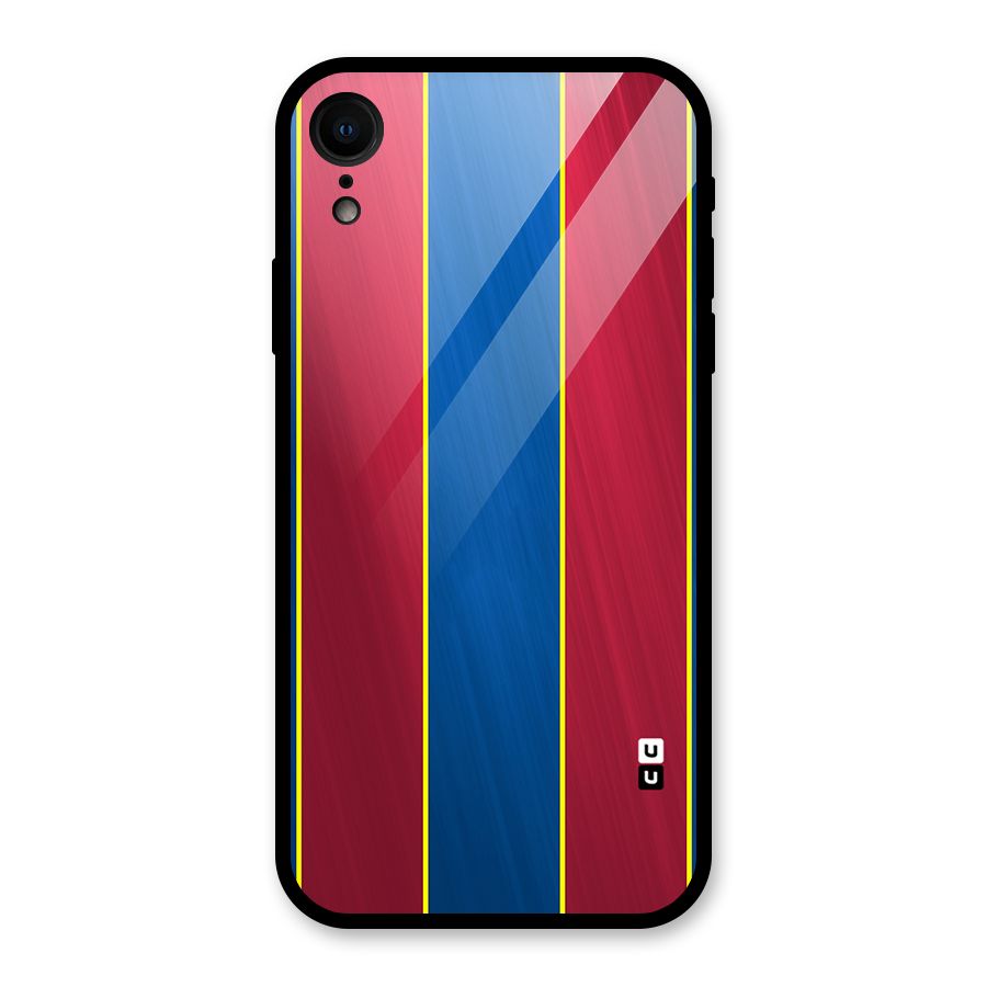 Premium Vertical Stripes Glass Back Case for iPhone XR
