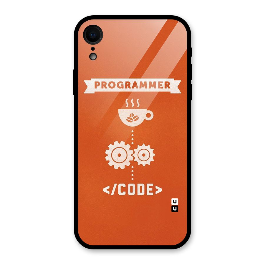 Programmer Coffee Code Glass Back Case for iPhone XR