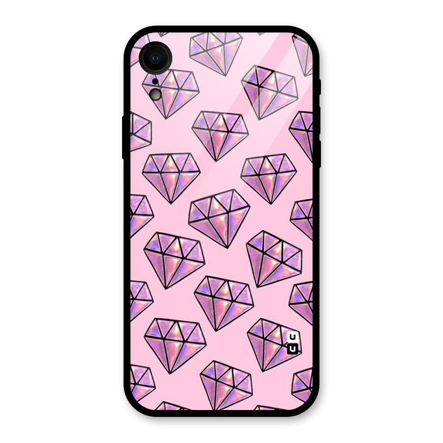 Purple Diamond Designs Glass Back Case for iPhone XR