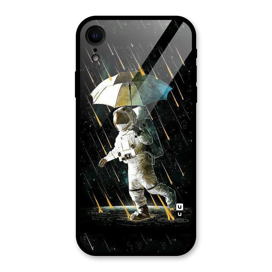 Rain Spaceman Glass Back Case for iPhone XR