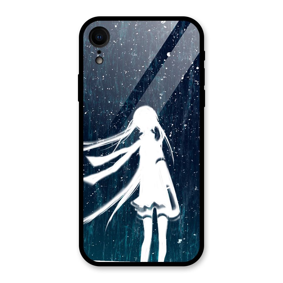 Rain White Girl Glass Back Case for iPhone XR