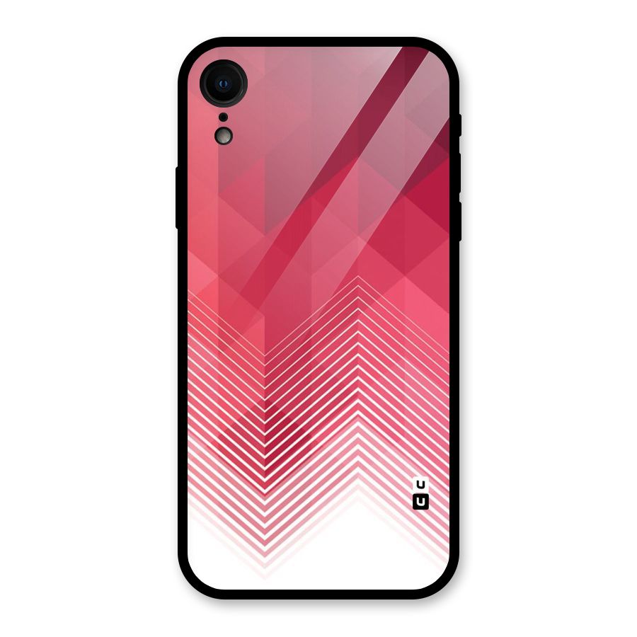 Red Chevron Abstract Glass Back Case for iPhone XR