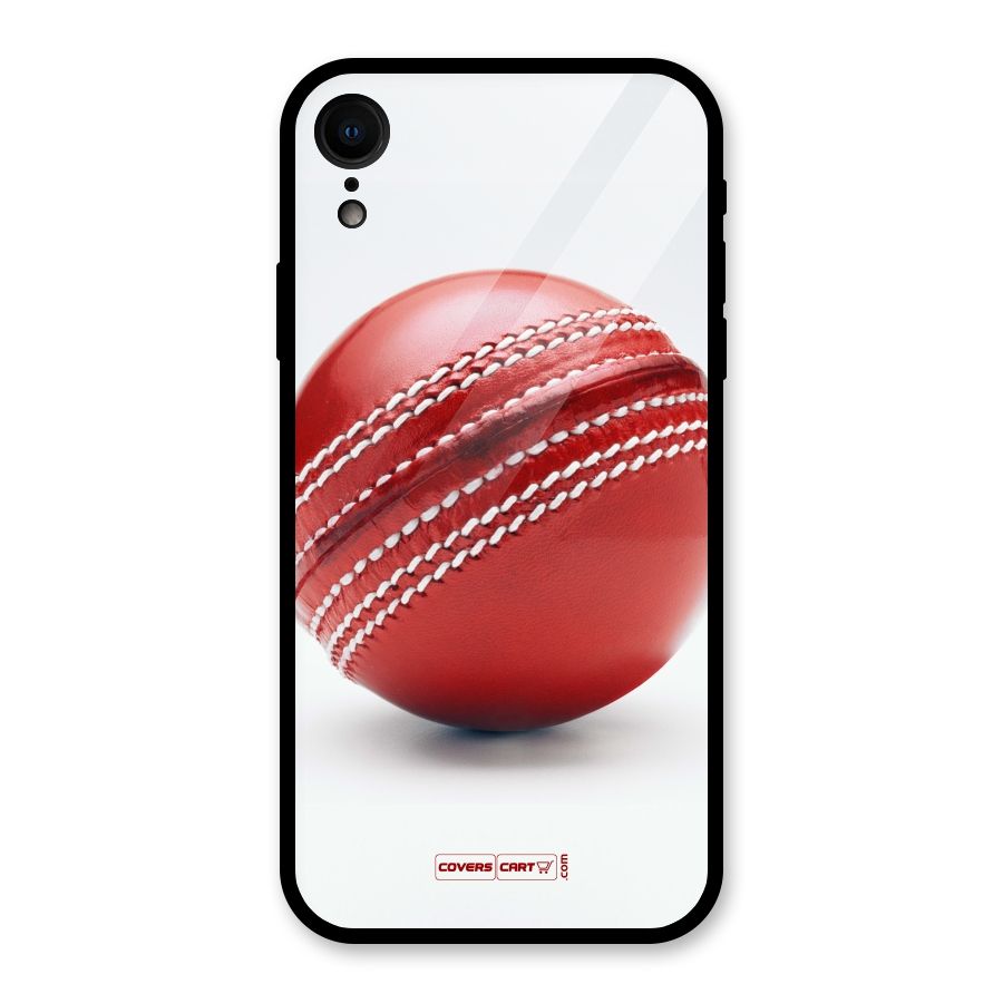 Red International Cricket Ball Glass Back Case for iPhone XR