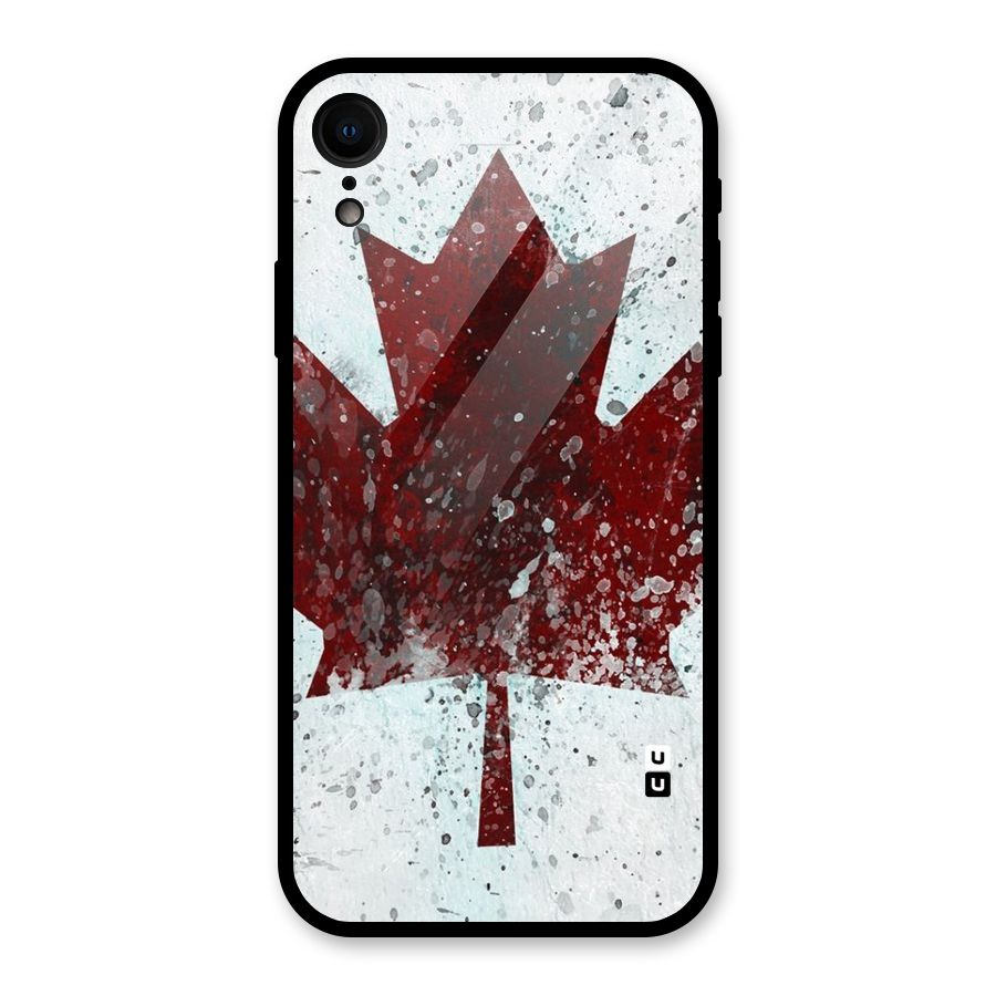 Red Maple Snow Glass Back Case for iPhone XR