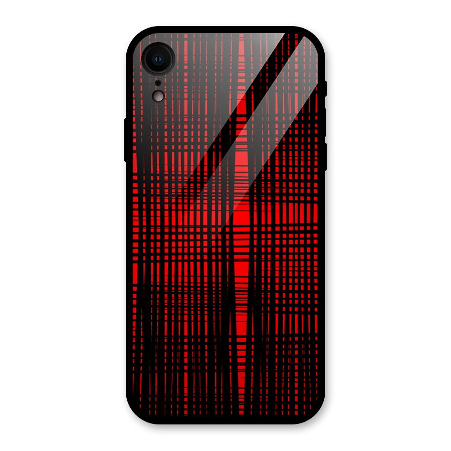 Red Net Design Glass Back Case for iPhone XR