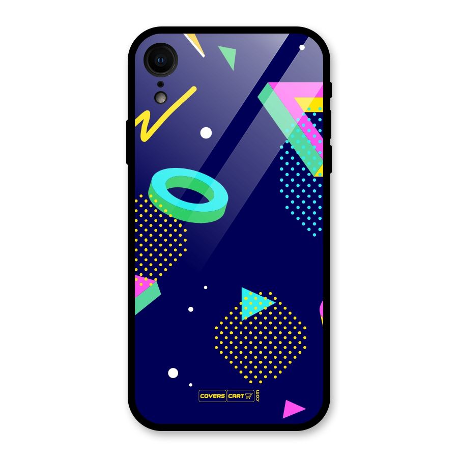 Retro Abstract Glass Back Case for iPhone XR