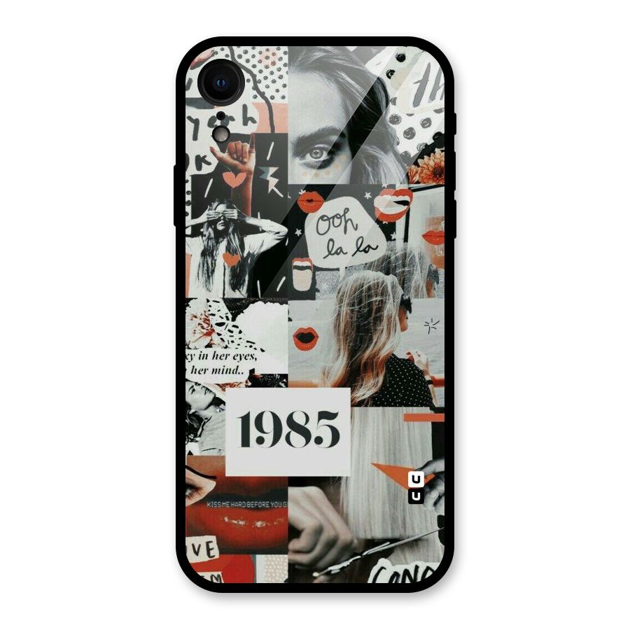 Retro Pattern Glass Back Case for iPhone XR