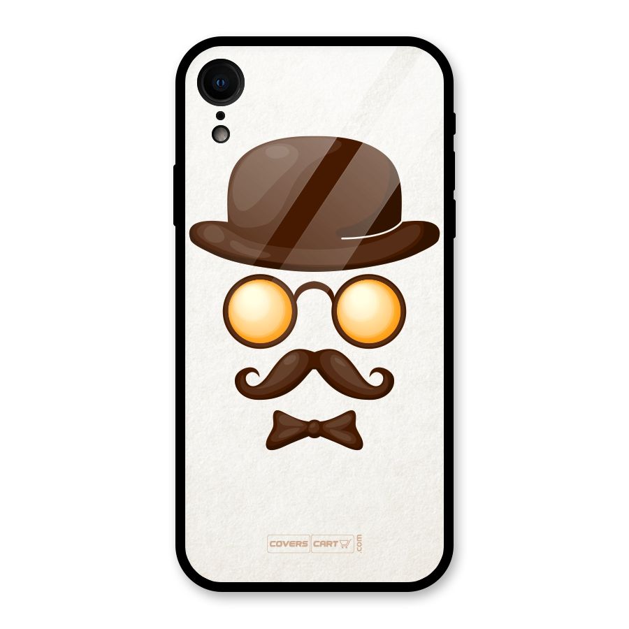 Retro Style Glass Back Case for iPhone XR