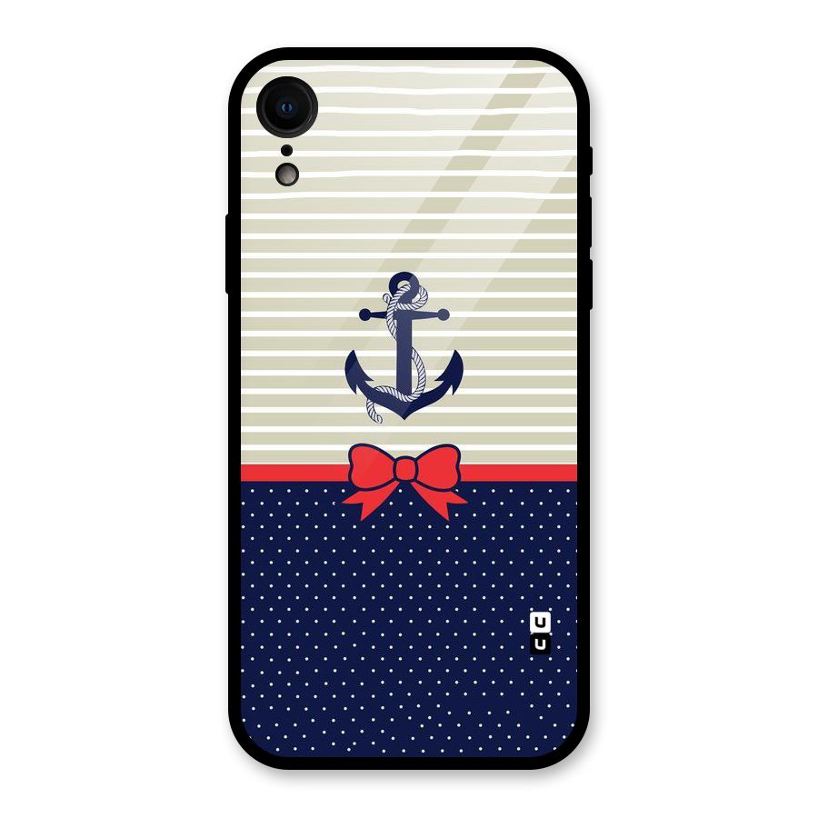 Ribbon Anchor Glass Back Case for iPhone XR