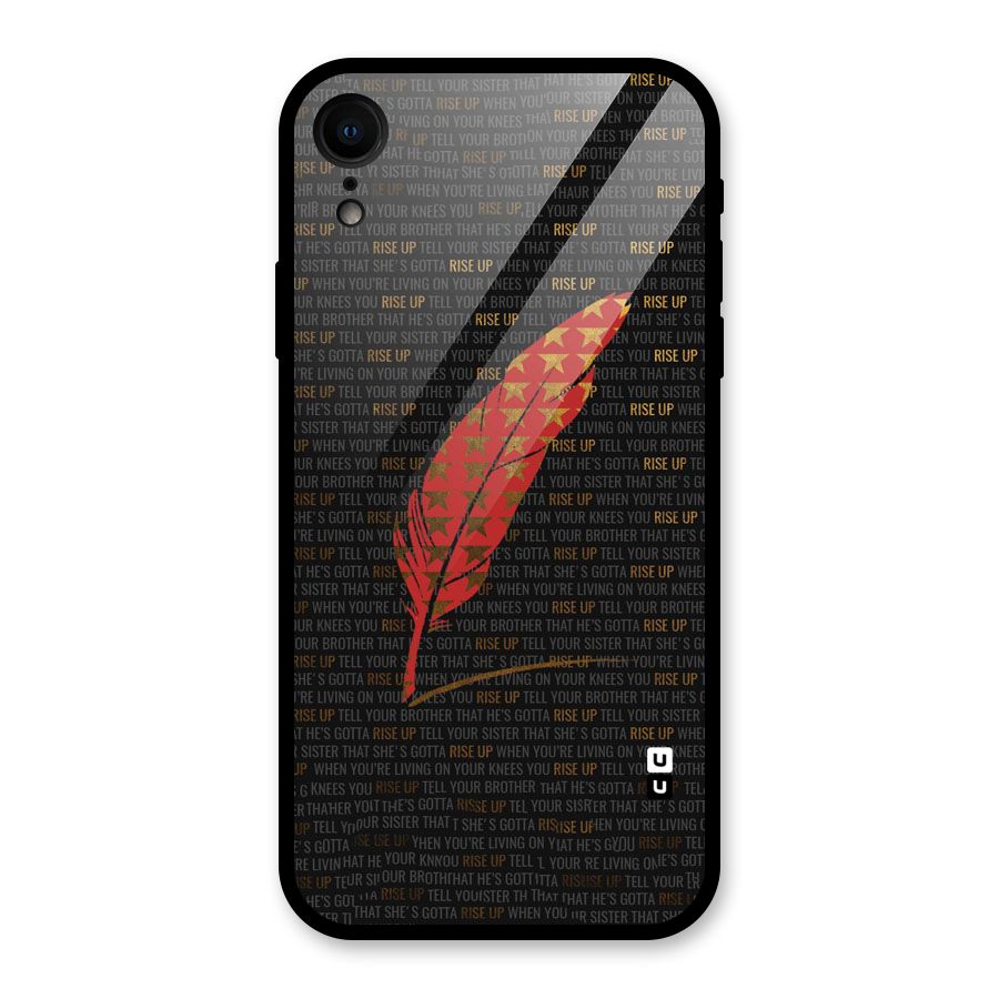 Rise Up Feather Glass Back Case for iPhone XR