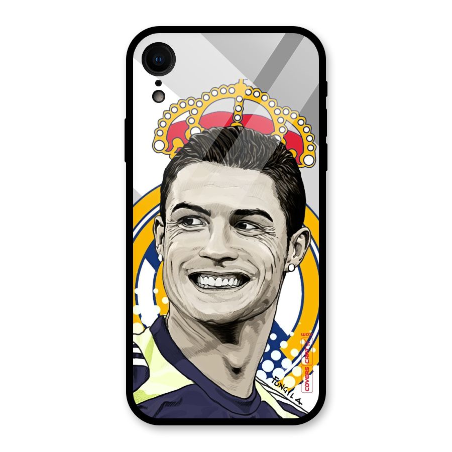 Ronaldo Madrid King Glass Back Case for iPhone XR