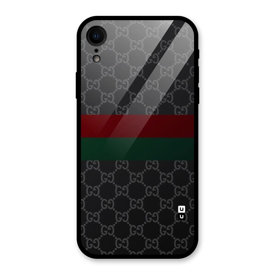 Royal Stripes Design Glass Back Case for iPhone XR