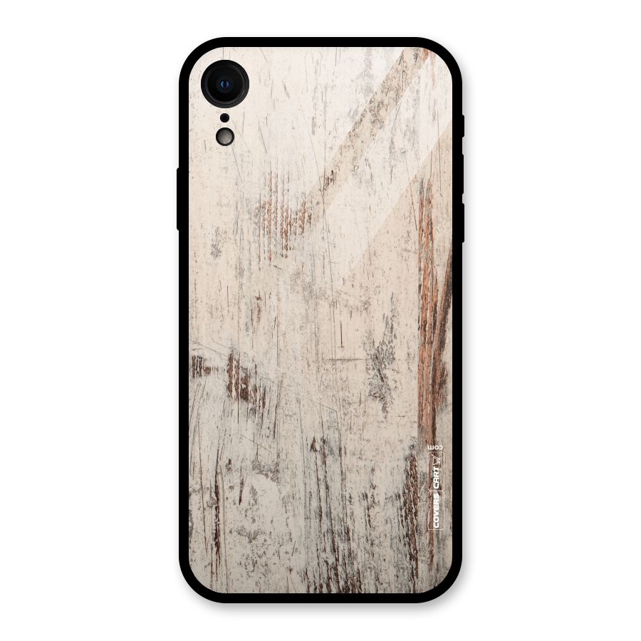 Rugged Wooden Texture Glass Back Case for iPhone XR