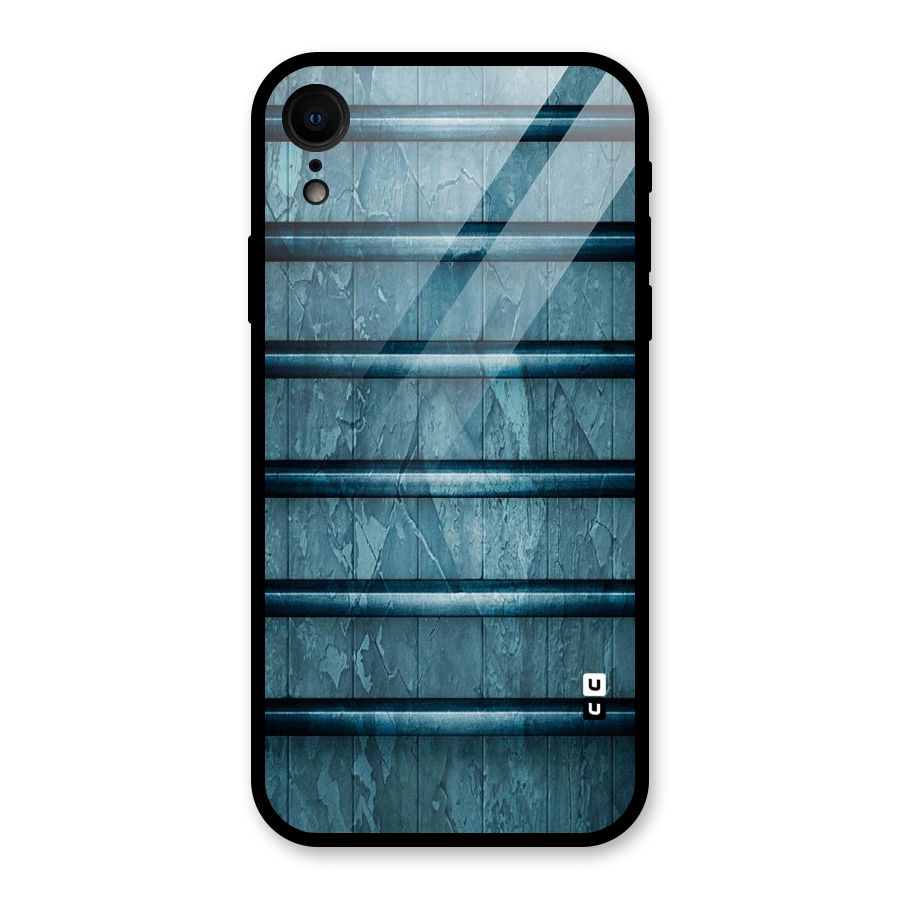 Rustic Blue Shelf Glass Back Case for iPhone XR