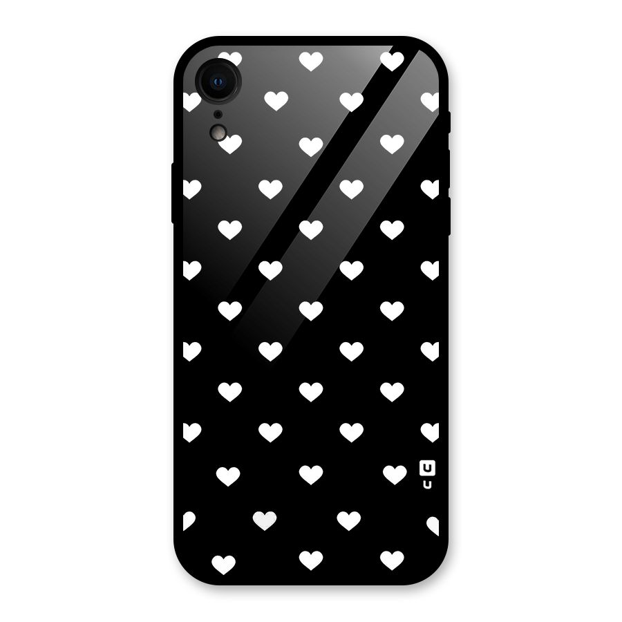 Seamless Hearts Pattern Glass Back Case for iPhone XR