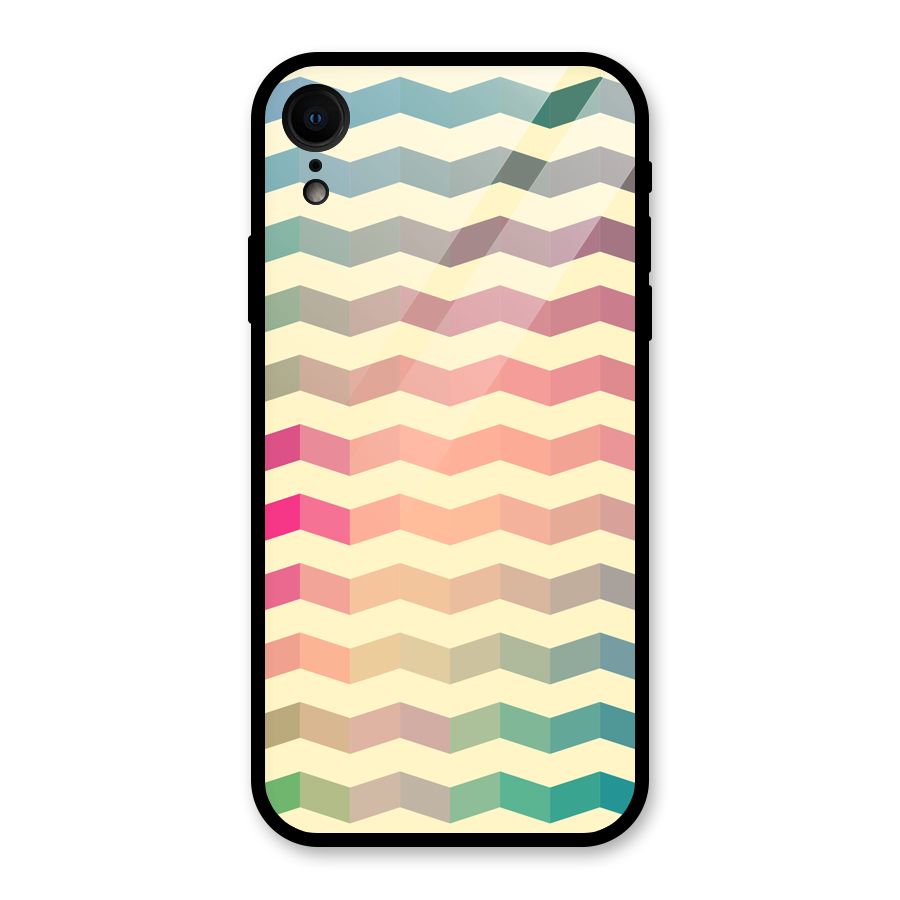 Seamless ZigZag Design Glass Back Case for iPhone XR