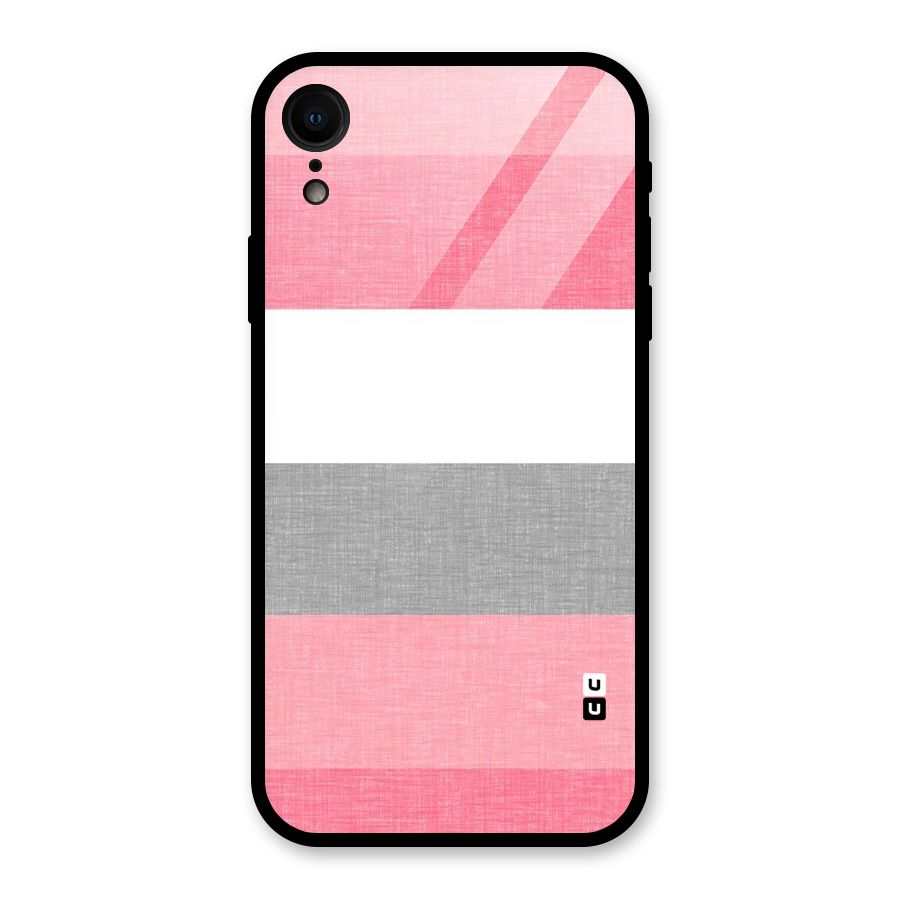 Shades Pink Stripes Glass Back Case for iPhone XR