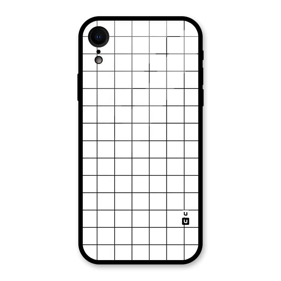Simple Checks Glass Back Case for iPhone XR