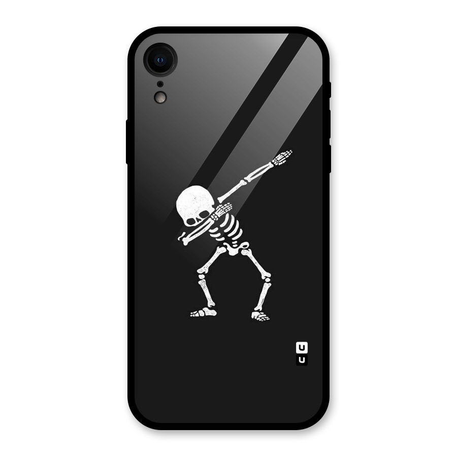 Skeleton Dab White Glass Back Case for iPhone XR