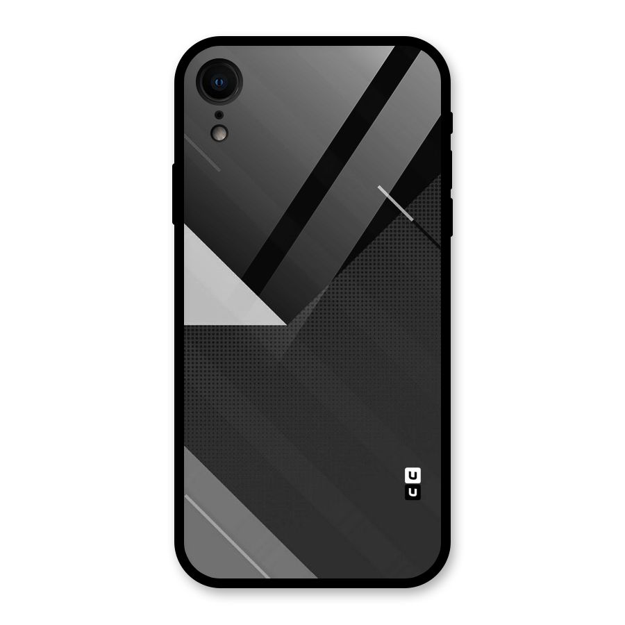 Slant Grey Glass Back Case for iPhone XR