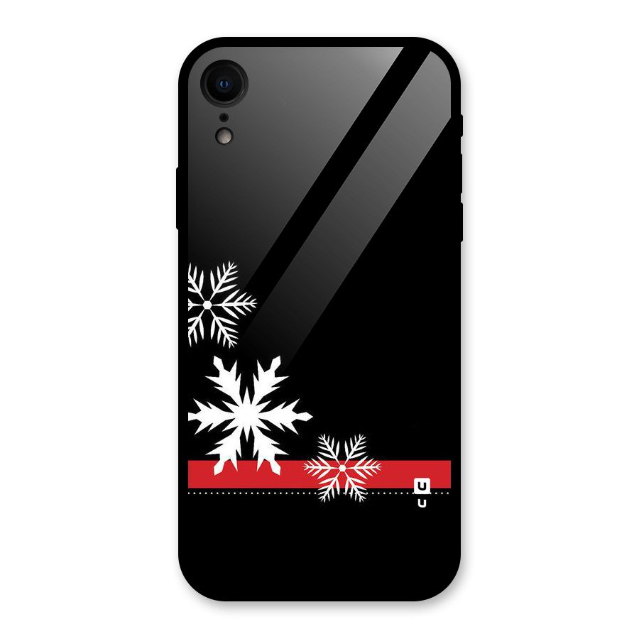 Snowflake Ribbon Glass Back Case for iPhone XR