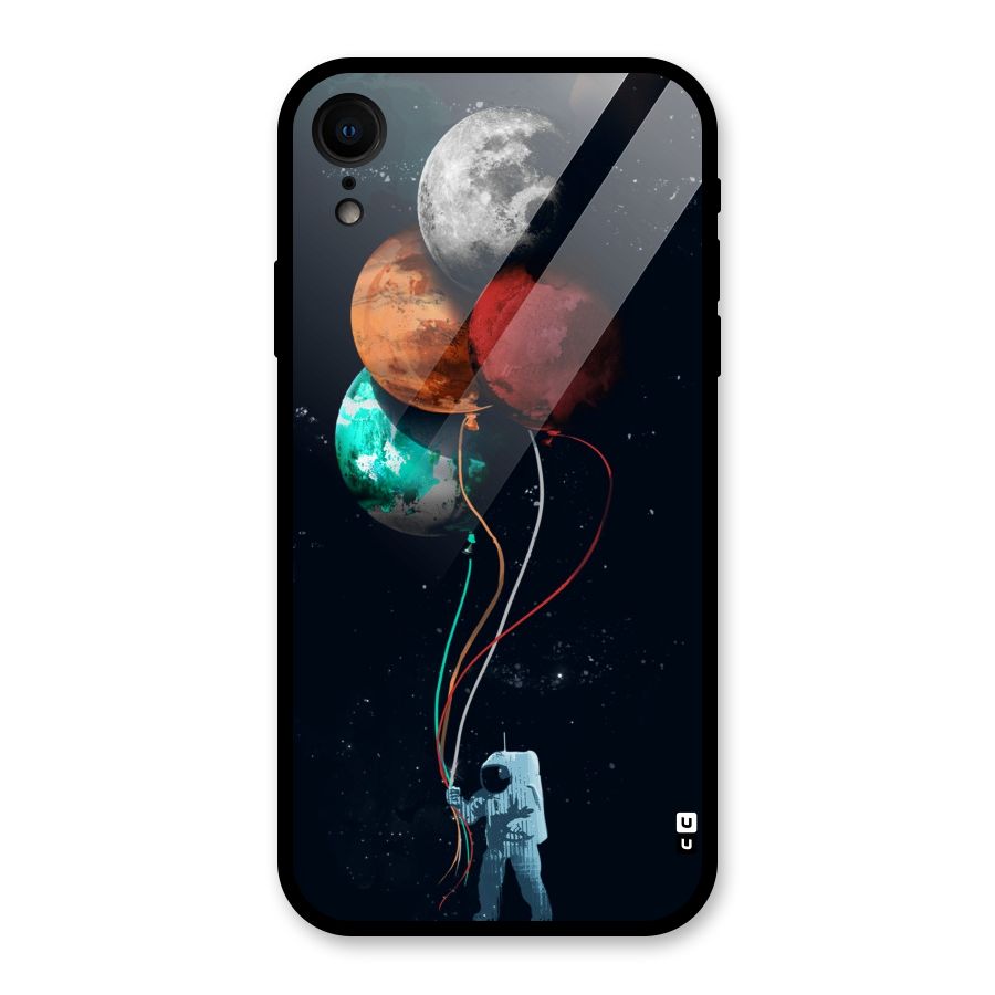 Space Balloons Glass Back Case for iPhone XR