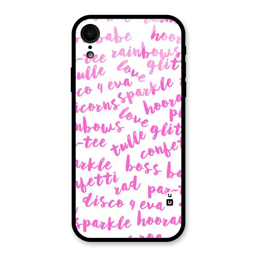 Sparkle Love Glass Back Case for iPhone XR