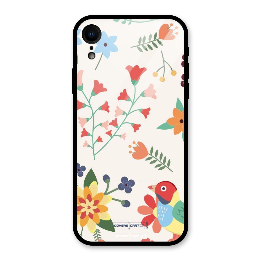 Spring Flowers Glass Back Case for iPhone XR