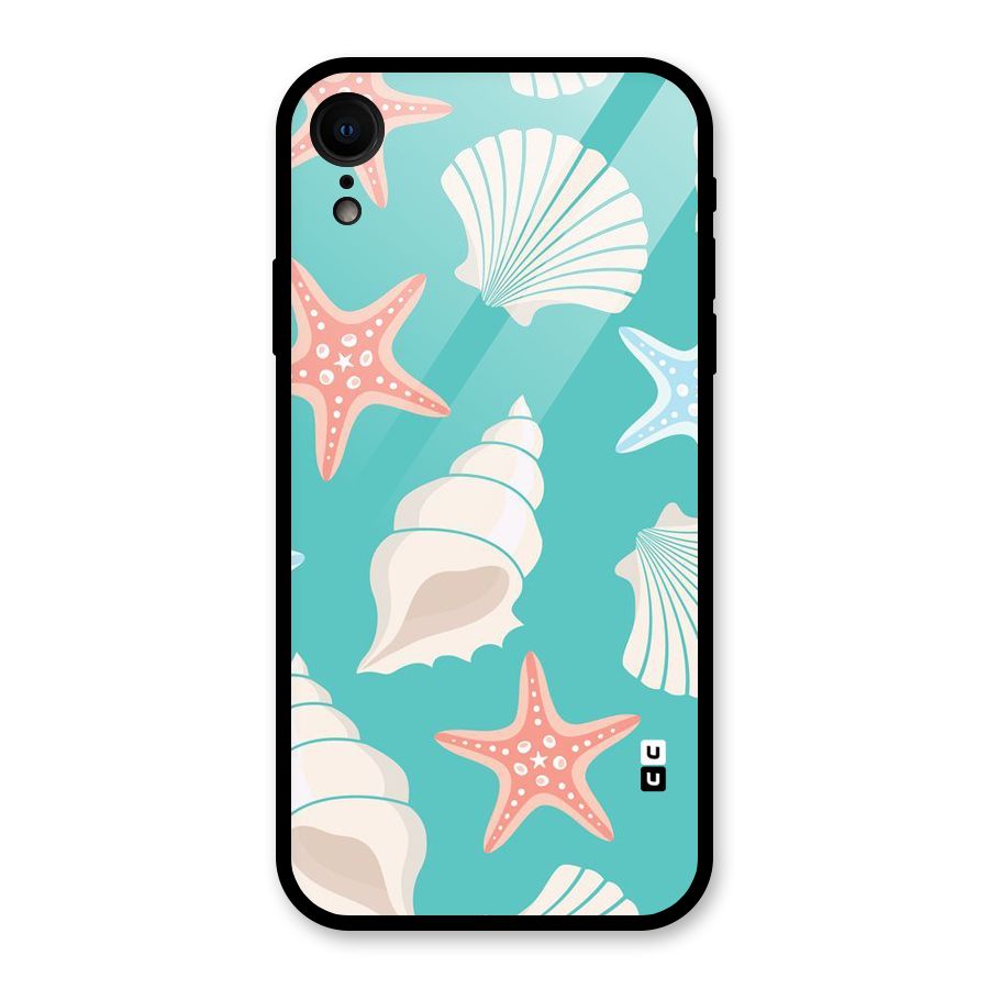 Starfish Sea Shell Glass Back Case for iPhone XR