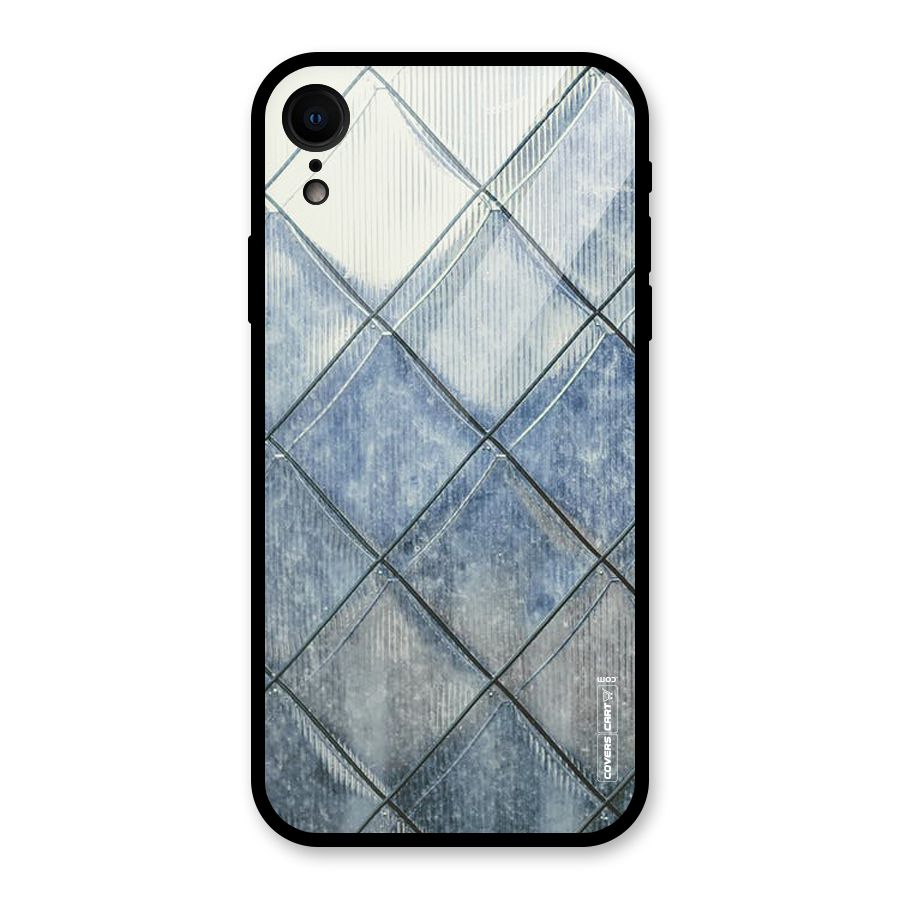 Steel Blue Pattern Glass Back Case for iPhone XR